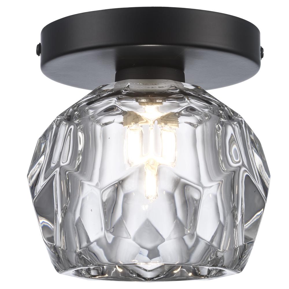 1LT SCONCE-CRYSTAL SHADE-BK